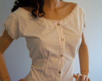 MADE TO ORDER Civil War Reproduction Low Neck  Camisole/ Corset Cover Beige/Natural