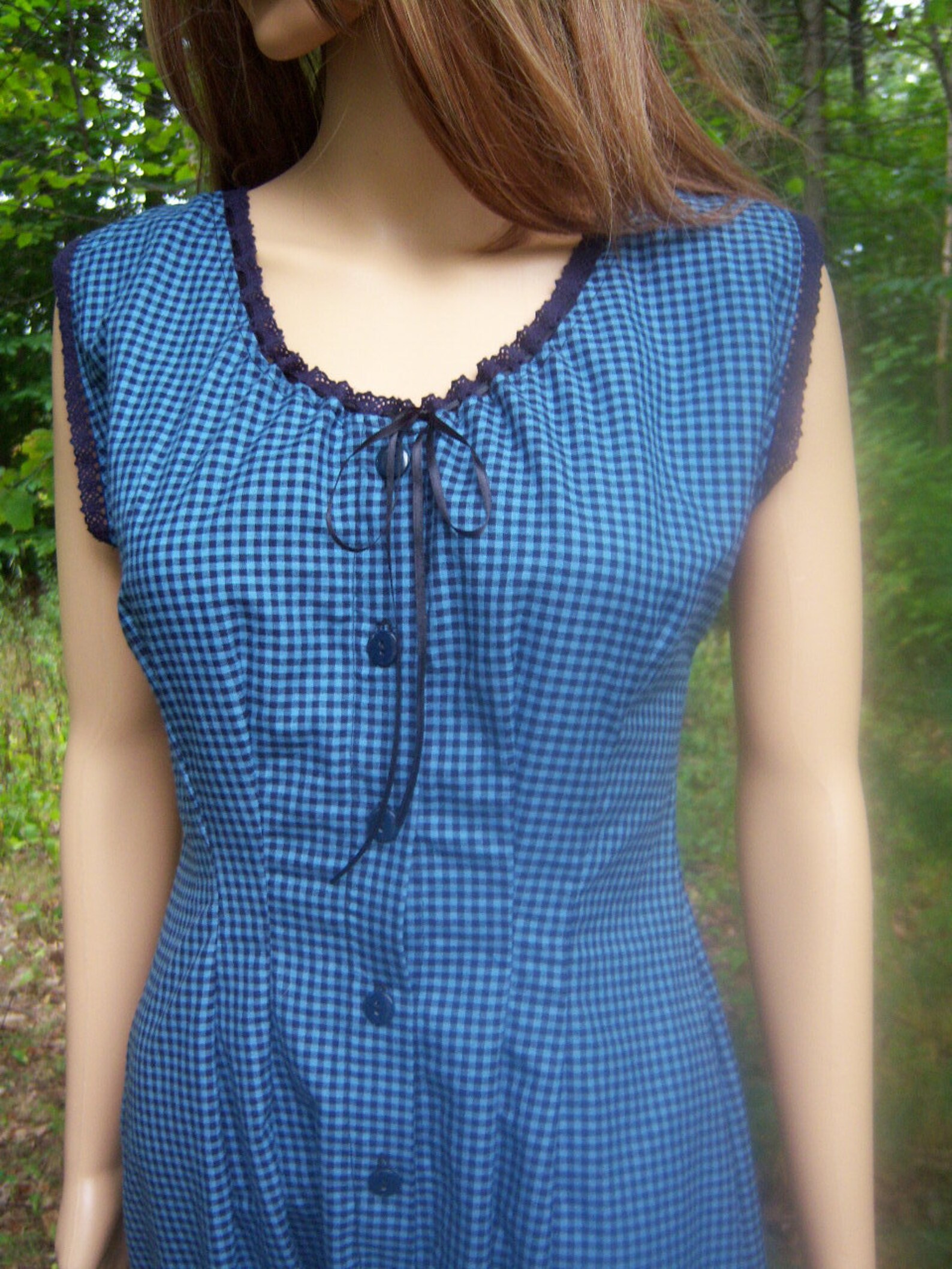 Blue Gingham Plaid Cottagecore Victorian Camisole Bloomers Etsy