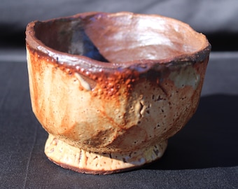 Kurinuki teskål, Shino och Tenmoku, kon 10 reduktionsbränd, handgjord keramik Chawan