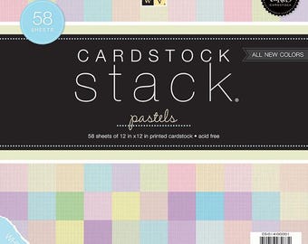 DCWV Cardstock Stack, Textured Pastels, 58 Sheets, 12 x 12 inches CS-014-00001