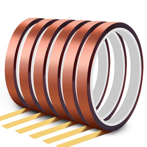 Sublimation Heat Tape | 6mm High Temperature PET Tape, 6 Rolls