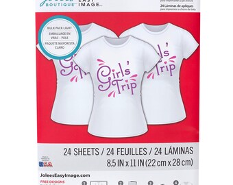 Easy Image Iron-On Transfer Sheets: Light Fabrics, 8.5x11, 24 Count