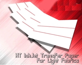 Inkjet Heat Transfer Paper: Light Fabrics, Vibrant Color (8.5x11") 100 Sheets