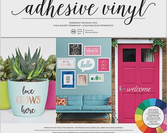 American Crafts Adhesive Sheet Vinyl 12 in. x 12 in. Combo Pack 40 pc Assorted Bright 348091