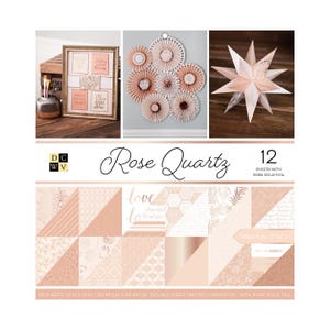 DCWV Rose Quartz Gold Paper Stack 12"x12" 12/PKG PS-005-00561 Double Sided