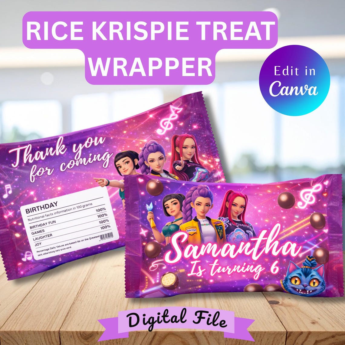 K-POP Party Bundle Invitation Chip Bag Capri-sun Candy With Rice ...