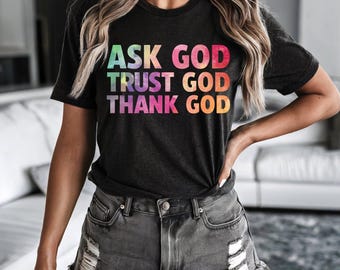 Bitte Gott Vertraue Gott Gott sei Dank | Christliches T-Shirt Motiv | Glaube Zitat Sublimation | Glaube basiert PNG