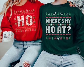 Sudadera navideña a juego para parejas: Divertido suéter navideño feo