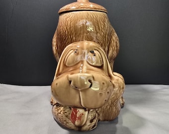 Vintage McCoy USA 0272 Hound Dog PUPPY koektrommel uit de jaren 70/hondensnoepjes