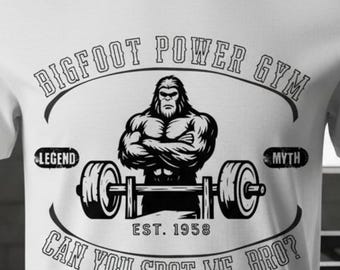 Funny Bigfoot Gym T-Shirt | "Can You Spot Me, Bro?" Powerlifting Tee