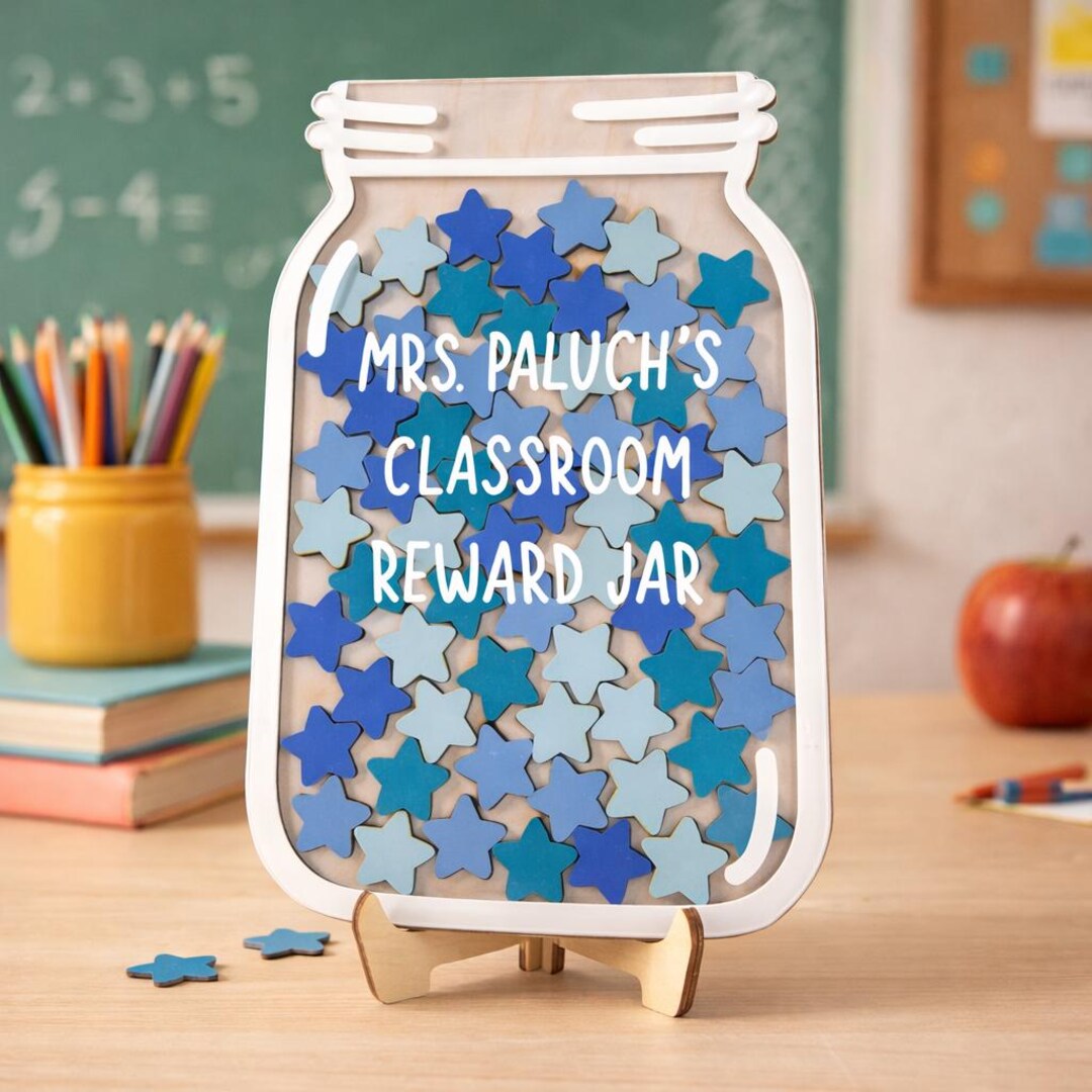 Personalized Classroom Reward Jar – Custom Star Behavior Chart for ...