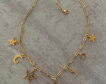 Celestial Charm Necklace - 16" Chain