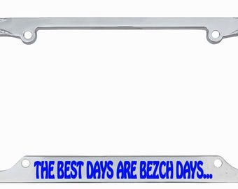 Moldura de placa de carro com palmeira - Placa de carro personalizada com tema de praia