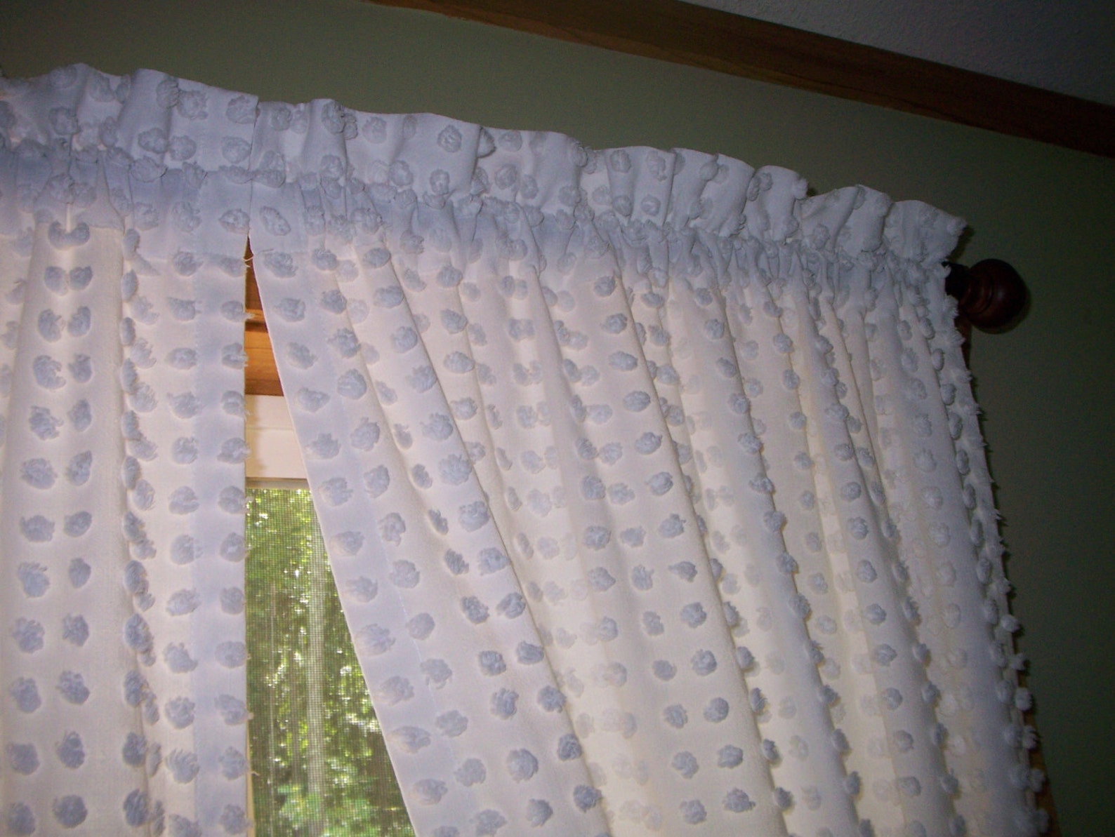 Curtains chenille white pops Etsy