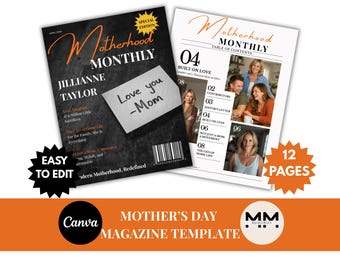 Personalized Mother’s Day Magazine Template | Editable Canva Keepsake Gift for Mom Editable Mother’s Day Magazine Template Instant Download