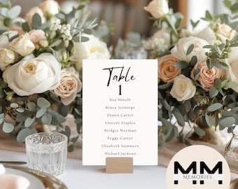 Bearbeitbare Hochzeit Tischnummer Vorlage | Ausdruckbares Willkommensschild (Instant Download)