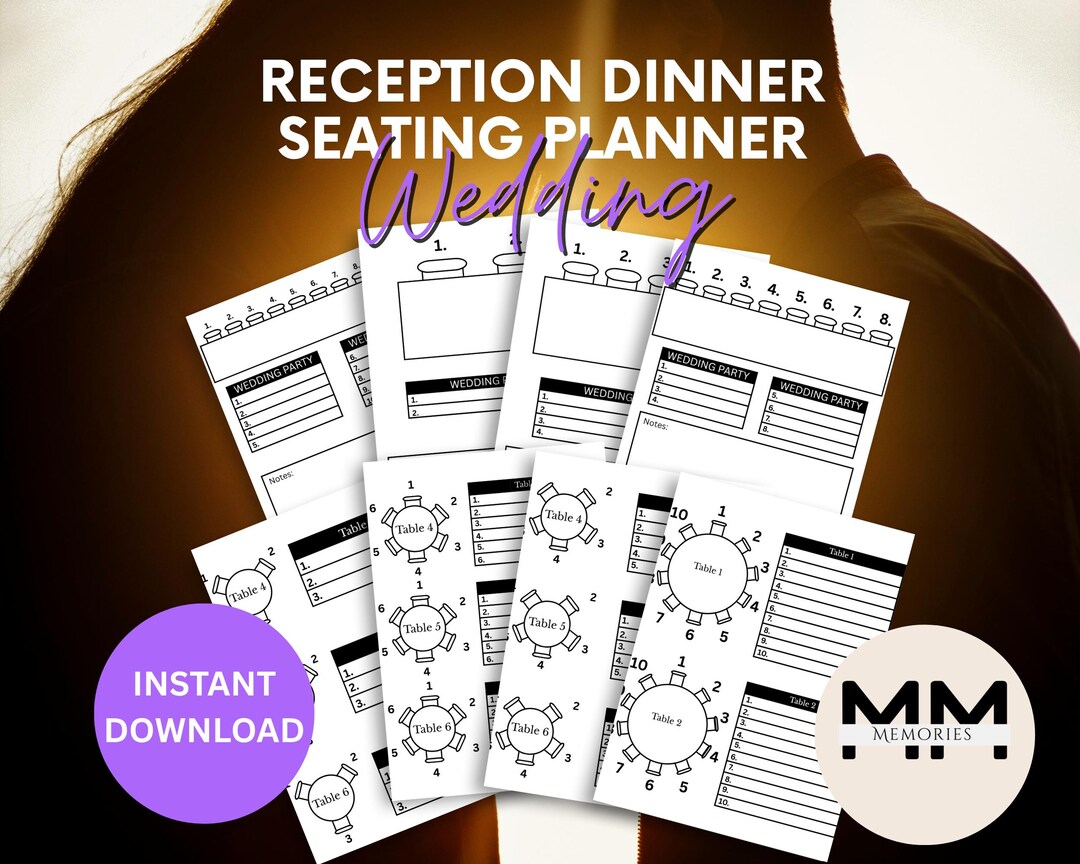 Wedding Seating Chart Planner Printable & Canva Template PDF Reception ...