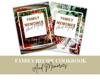 Canva-sjabloon voor familiereceptenboek: kookboek van 132 pagina's (digitale download)