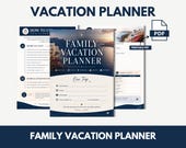 Family Vacation Planner Printable PDF  Travel Organizer Trip Planning Binder Vacation Budget Tracker Road Trip Games Family Travel Planner