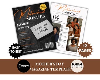 Mother’s Day Magazine Template Custom Tribute Magazine for Mom Canva Editable A Love Letter to Mom Mother’s Day Magazine Printable Keepsake