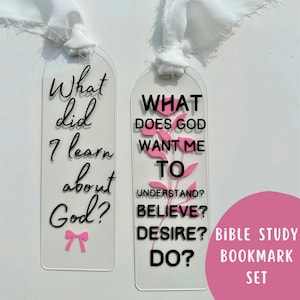 Bible Study Bookmark Set (Scripture Reading Questions on 2 Acrylic Arched Bookmarks)