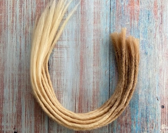 Ombre#27/613 (Honey Blonde→Light Blonde) Permanent Human Hair Dreadlock Extensions(Loose Top & Loose Ends)