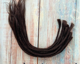Dark Brown(#2) Permanent Human Hair Dreadlock Extensions(Loose Top & Loose Ends)