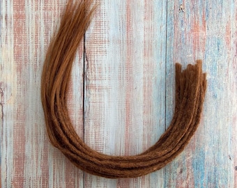 Light Brown (#8) Permanent Human Hair Dreadlock Extensions(Loose Top & Loose Ends)