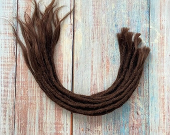 Medium Brown(#4) Permanent Human Hair Dreadlock Extensions(Loose Top & Loose Ends)