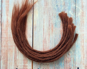 Auburn Brown(#33) Permanent Human Hair Dreadlock Extensions(Loose Top & Loose Ends)