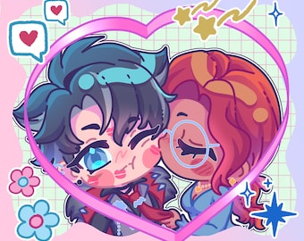 yumeship Chibi: Custom Personalized Anime Couple Art, selfship, furry, anime, cartoon, oc, comfort character