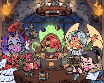 CUSTOM DND Doodle Character Art: DnD Commission, DnD Doodle, PFP Doodle Art, Fantasy rpg Original Character dice art