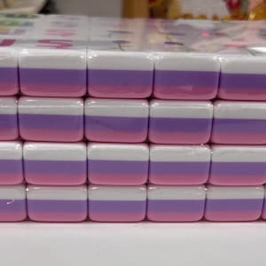 Engraved Mahjong Tile Set, 3-layer, Pink image 7