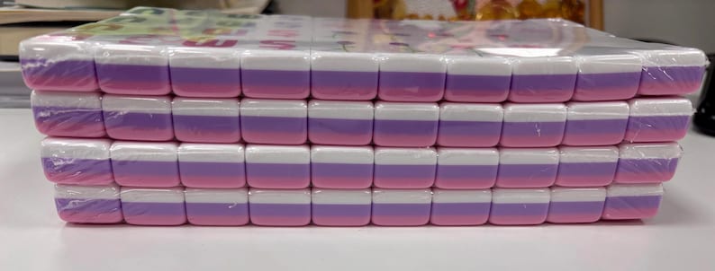 Engraved Mahjong Tile Set, 3-layer, Pink image 7