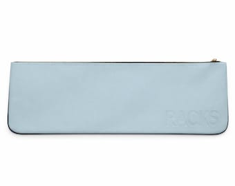 Mahjong Rack Bag, Embossed Vegan Leather, Light and Navy Blue