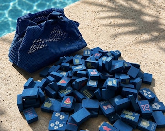 Mahjong Pool Tile set - Foam - Cielo
