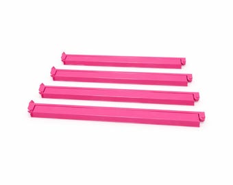 Pink Mahjong Tile Racks With Pushers, Set of 4