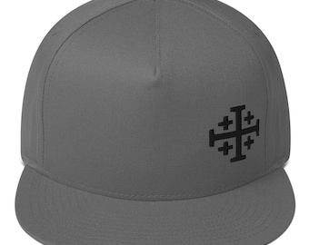 Gorra ajustable con cruz de Jerusalén: Indumentaria de fe cristiana