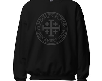 Sudadera con la Cruz Cristiana: "Pelea la Buena Batalla" - Unisex Faith Apparel
