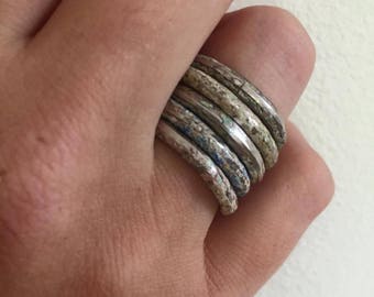 Enamelled Silver Stacking Rings