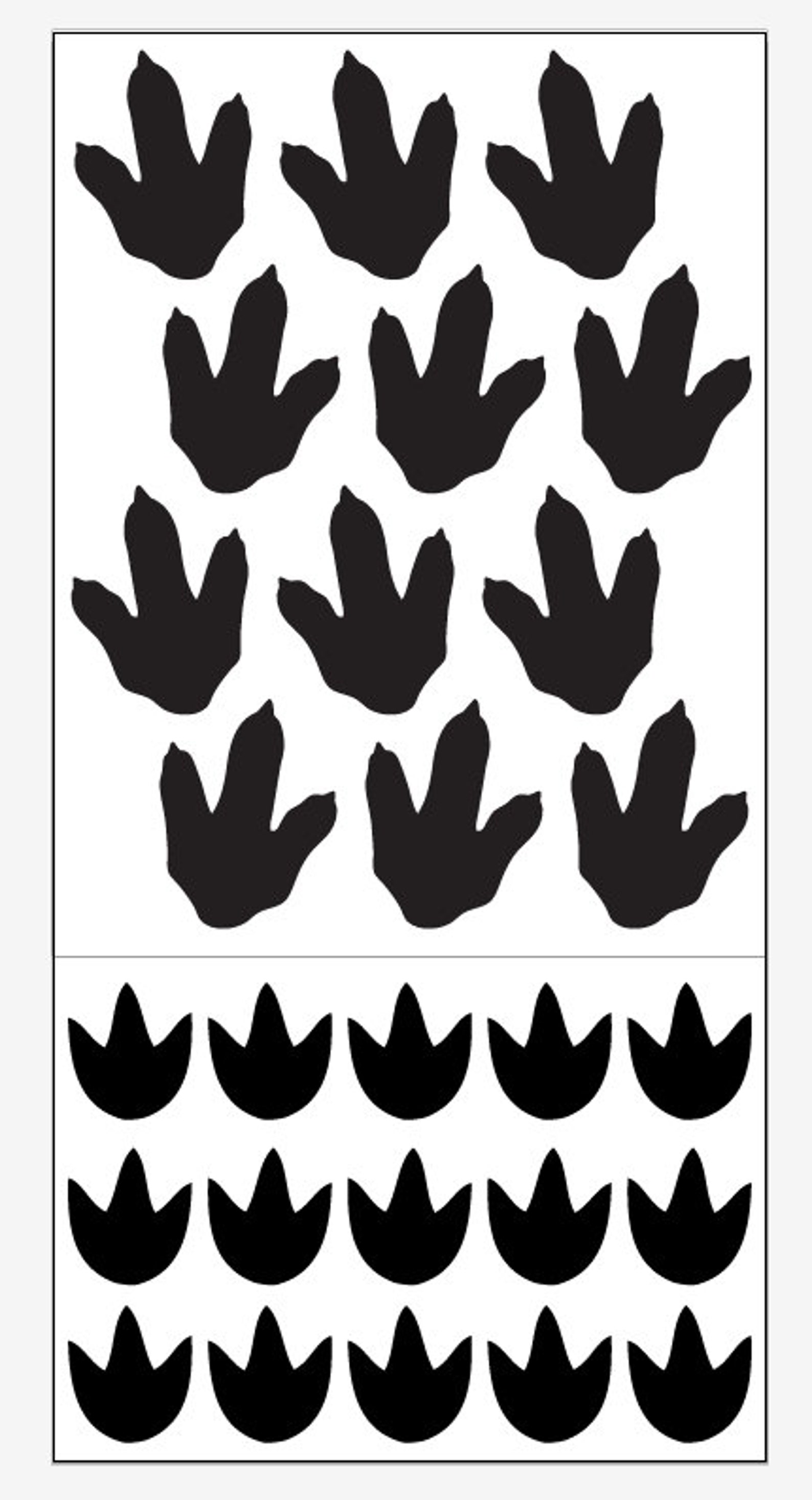 Dino Tracks Dinosaur Footprints Vinyl Wall Decals Etsy