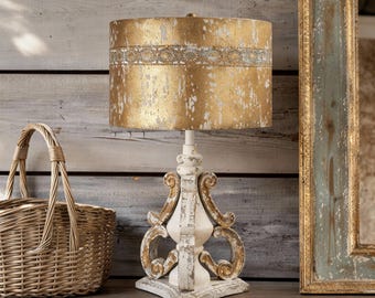 French Country Table Lamp: Shabby Chic Baroque Style