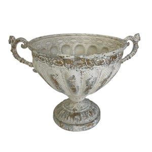Vintage Urn Planter, French Country Pedestal Vase image 3