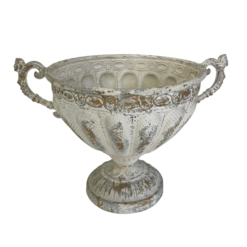 Vintage Urn Planter, French Country Pedestal Vase image 3