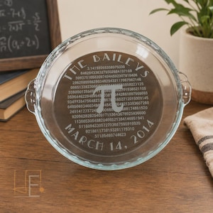 Personalized Pi Plate: Engraved Pie Dish, Math Gift