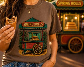 Koszulka z serem i wiosenną rolką – Disney Foodie, Koszulka Disney World, Koszulka Magic Kingdom, Przekąska Disney Park, Adventureland