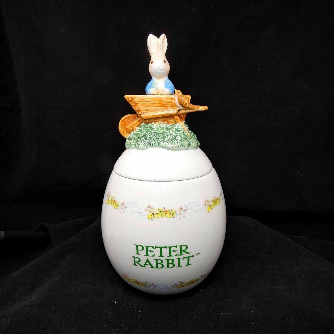 Vintage Peter Rabbit Beatrix Potter Egg Shaped Jar Teleflora 2003 - Etsy