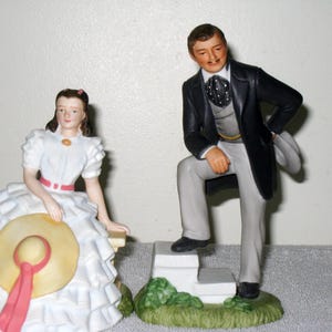 AVON Rhett Butler & Scarlett O&#39;Hara Figurines, Images Of Hollywood, Gone With The Wind, Clark Gable and Vivien Leigh, Excellent 1980s Pair