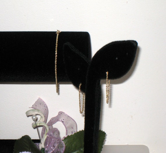 Dainty 7" 10K Gold Rope Bracelet & 14K Earrings F… - image 2