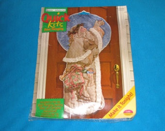 Father Christmas Fabric Door Hanging Kit, Fabric, Backing, Instructions, 28" X 56" Unused